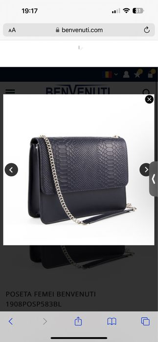 Poseta bleumarin din piele, marca  BENVENUTI