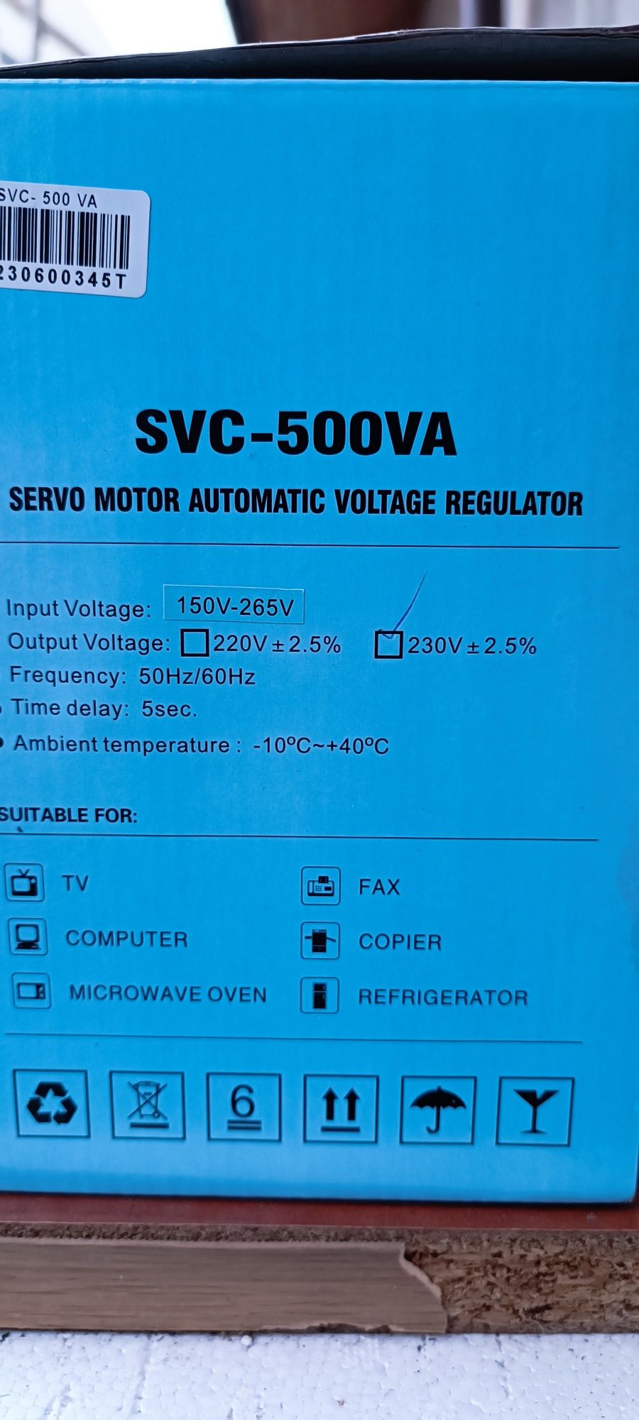 Stabilizator tensiune automat, cu servomotor, Electro Power, SVC-500VA