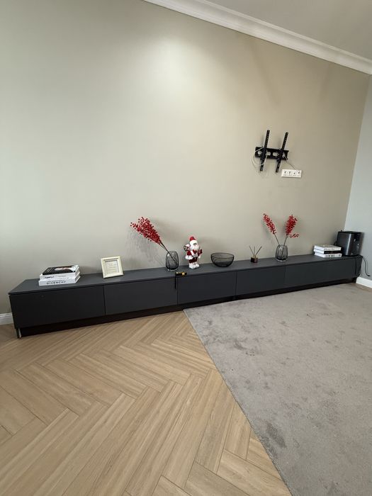 Тумба под ТВ серый матовый