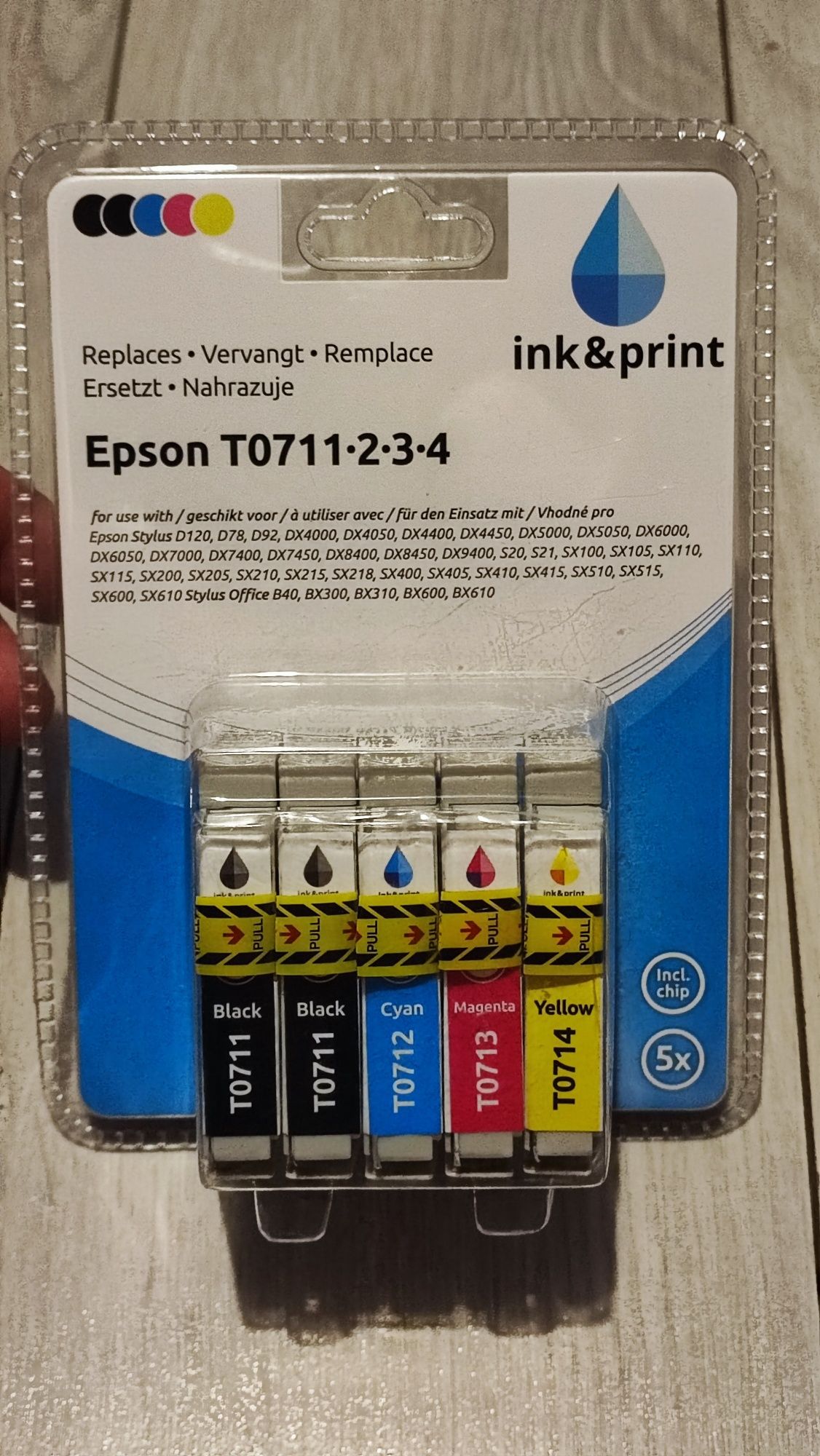 T0711/T0712/T0713/T0714 Lot 5 cartușe compatibile Epson Stylus DX4050