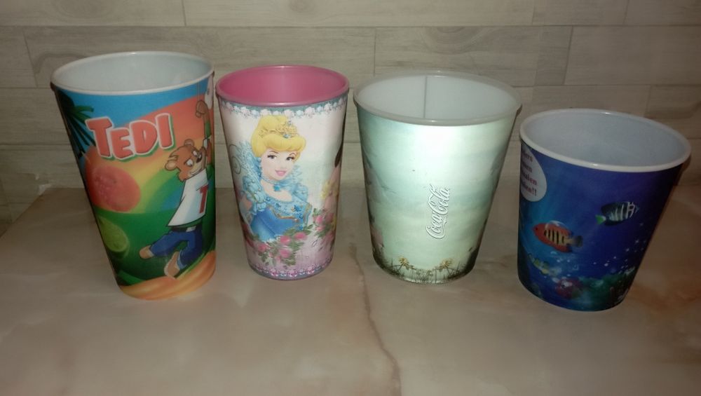 pahare plastic Coca Cola-Pepsi-Lipton-Pink