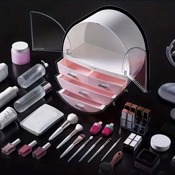 Organizator roz pentru produse machiaj/par/cosmetice/pensule