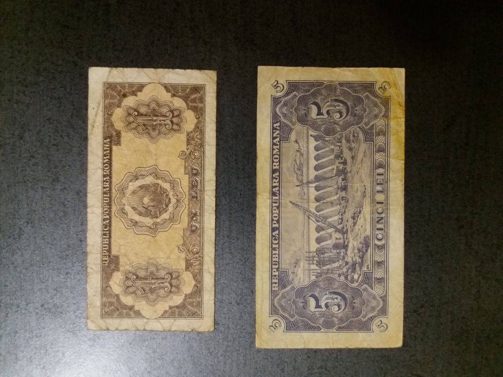 Bancnote 1 leu 1952 5 lei 1952