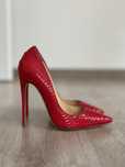 Pantofi stiletto din piele de sarpe