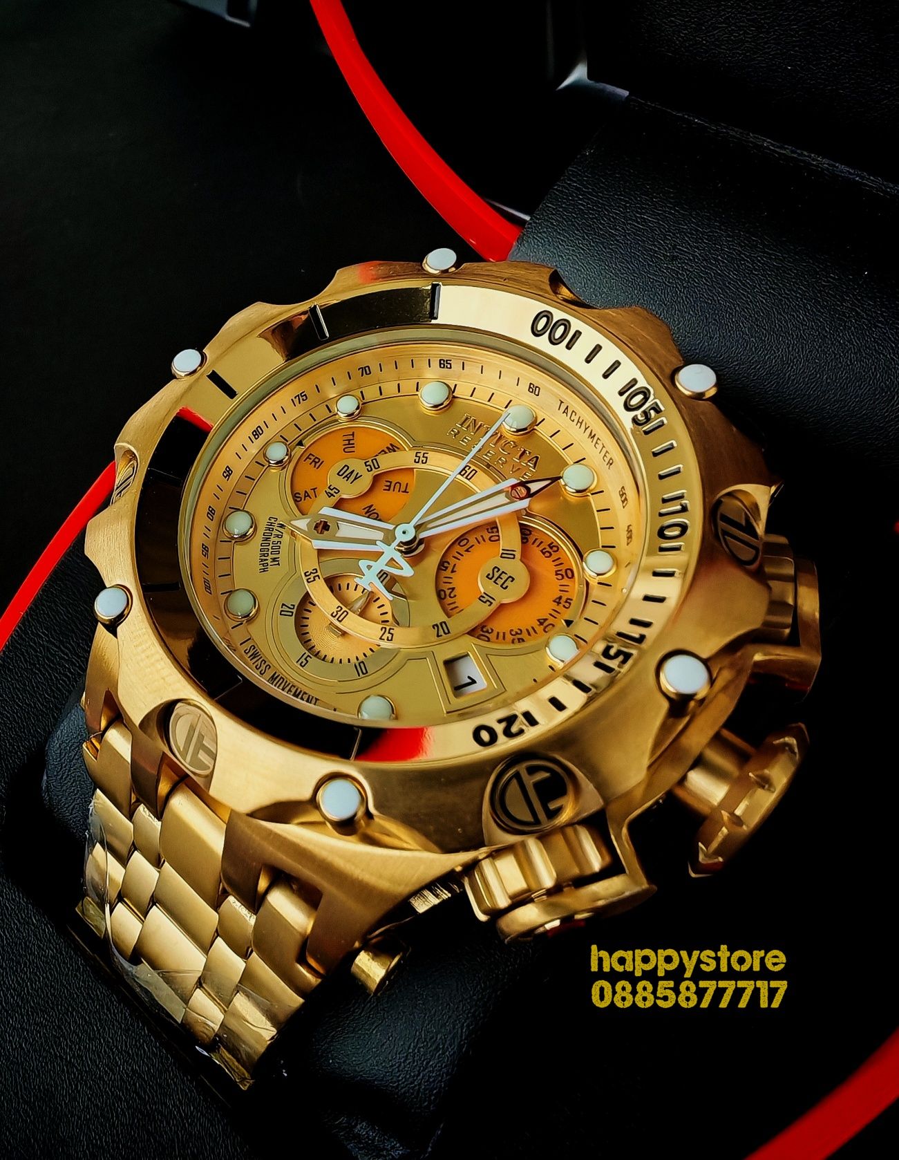 часовник INVICTA Venom Reserve Gold 54 mm, Инвикта нов