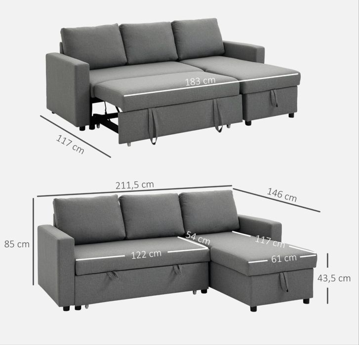 Разтегателен диван Homcom