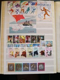 Класьор 2/2 – 2 листа, Пощенски марки- Куба, ГДР, САЩ, GB