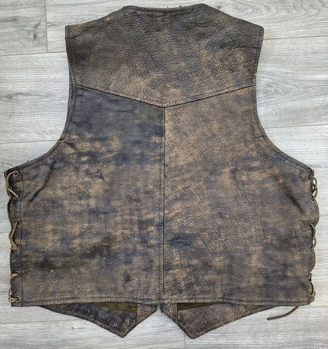 Vestă moto piele naturală, No Name, XXL