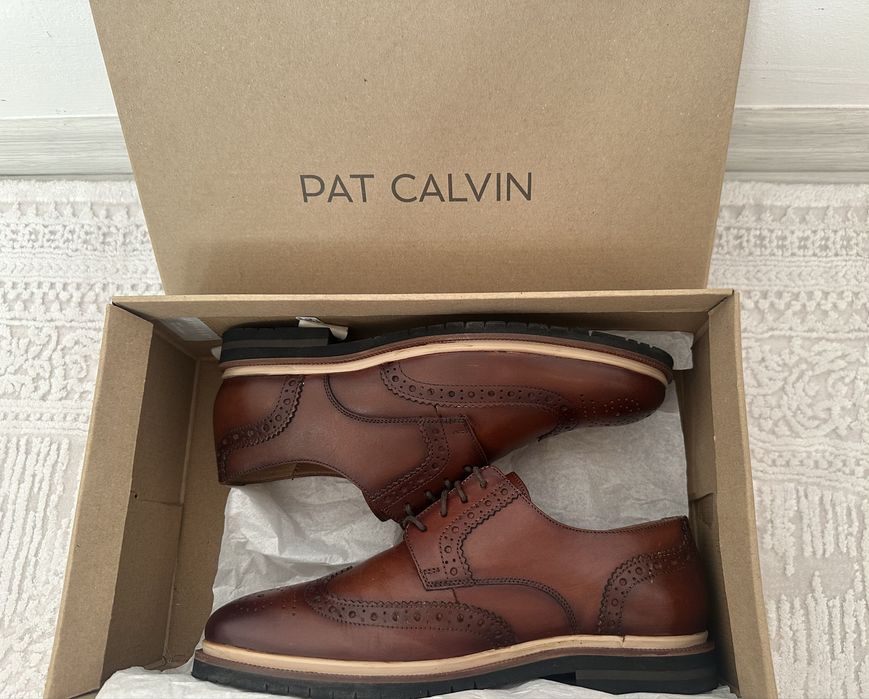 Pantofi bărbați Pat Calvin, piele naturală, brogue, mărimea 40 – noi