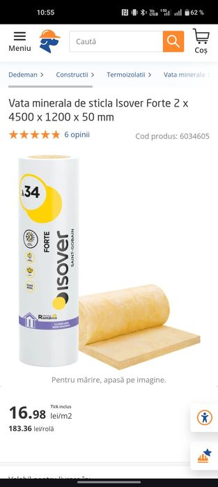 Vata minerala Isover forte