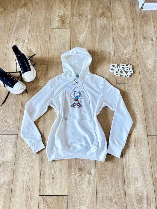 Off White!Страхотен суичър oversize Off White с качулка