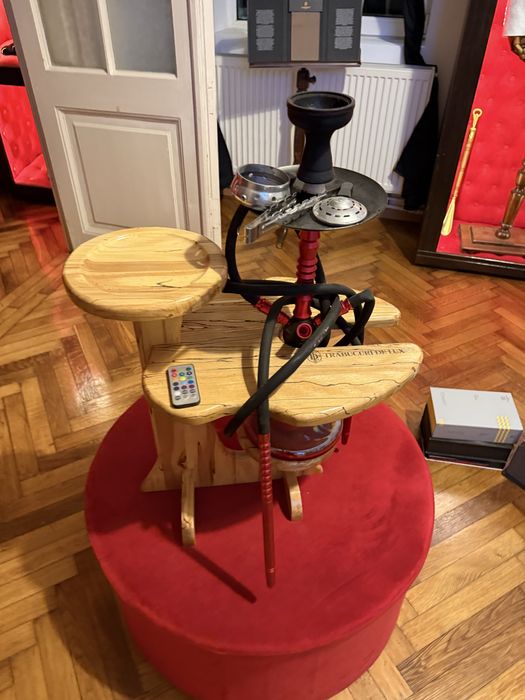 Masă profesională narghilea cu suport scrumieră și lumină Led