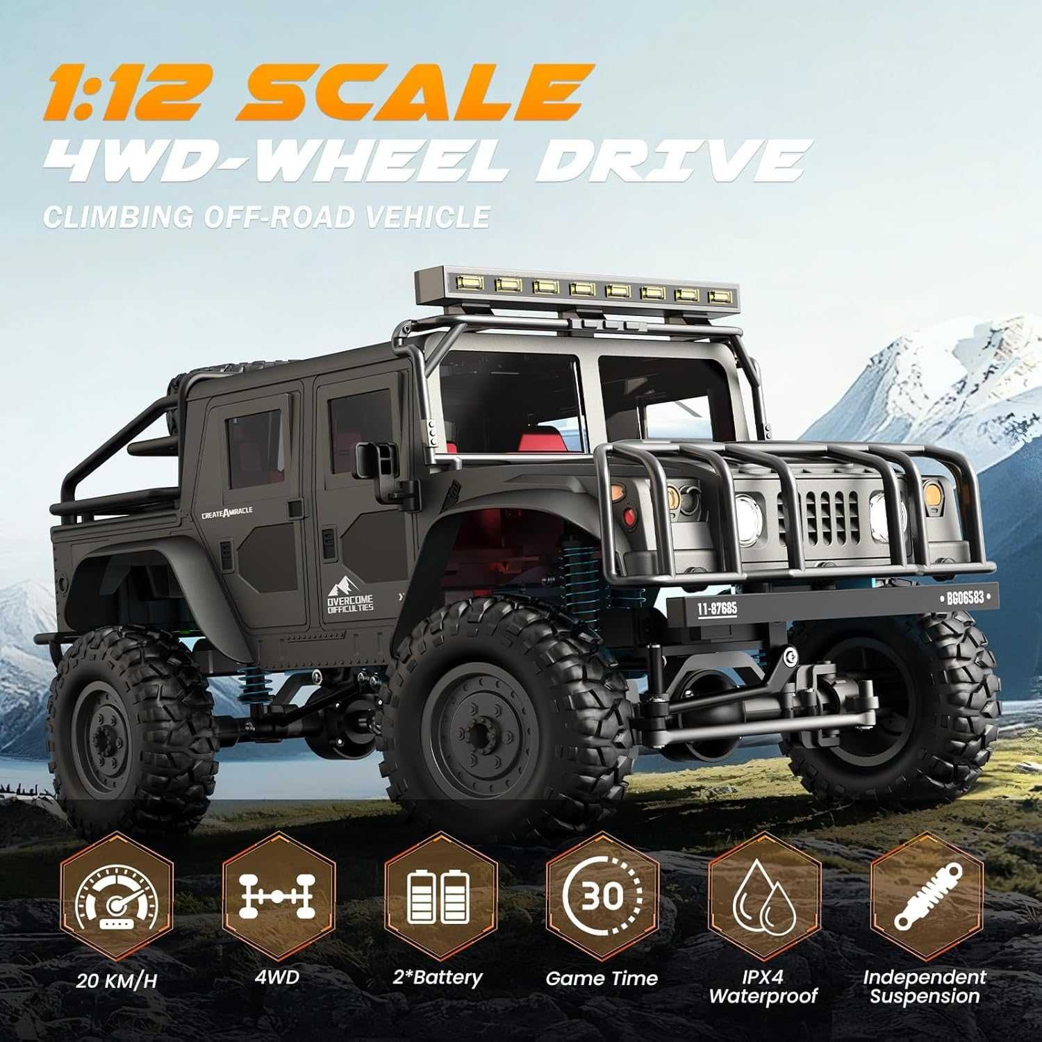 SIMREX Джип 1/12 20 км/ч, 4x4, 30мин бат.2.4GHz