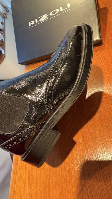 Ghete piele naturala lac negre Rizzoli Italia 36