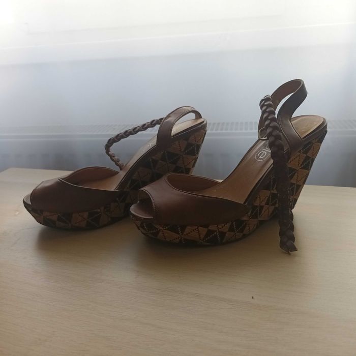 Sandale platforma piele eco