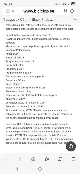 Bicicleta eliptica KETTLER SKYLON 3