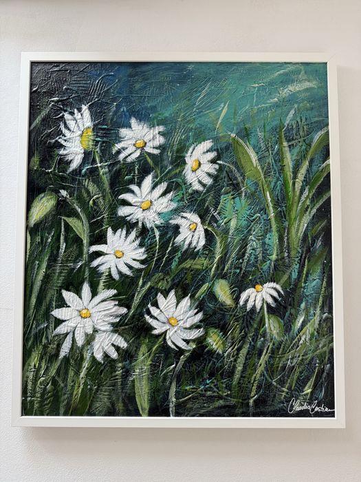 Tablou cu pasta de structura, abstract, pictat in acrilic