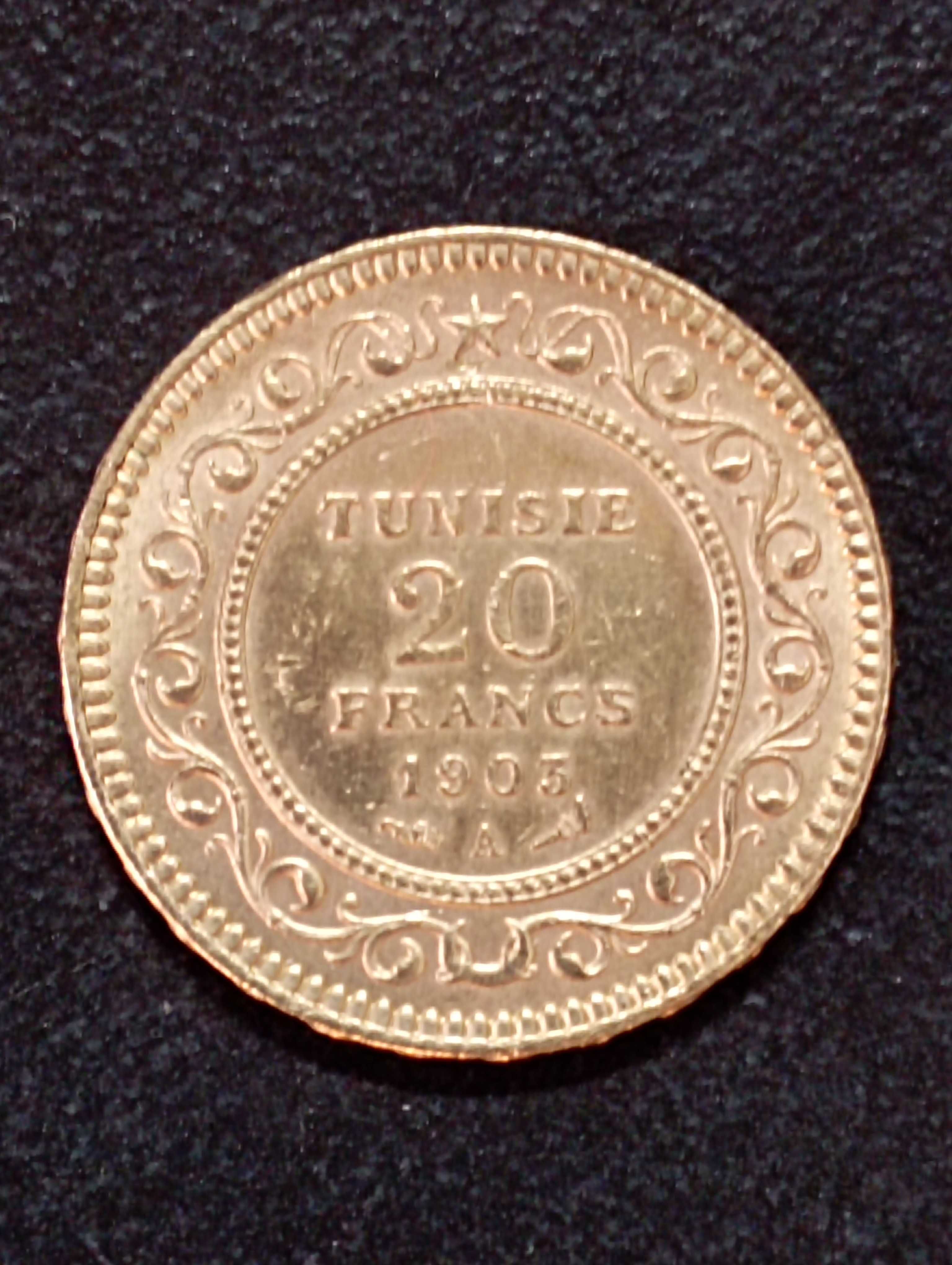 20 златни франка Тунис