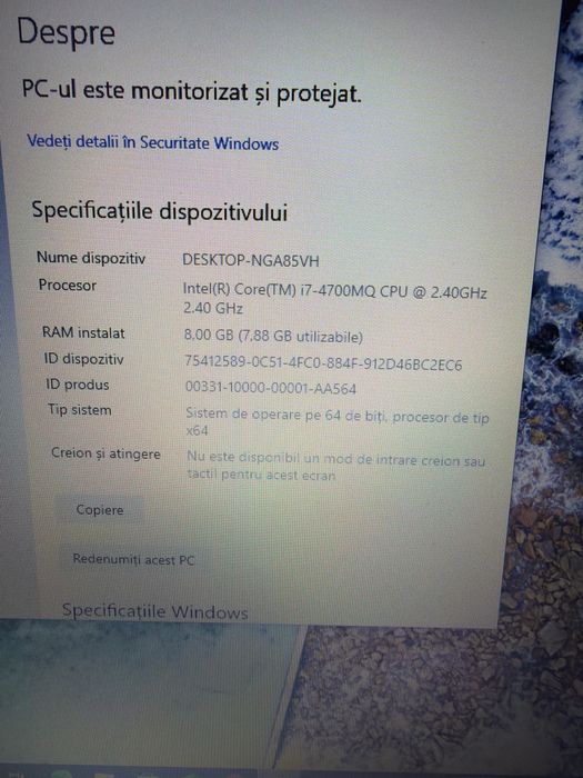 Laptop HP 17 i7 quadcore 8g 256g ssd 1g video