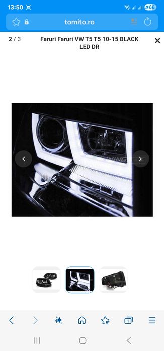 Faruri Faruri VW T5 T5 10-15 BLACK LED DR