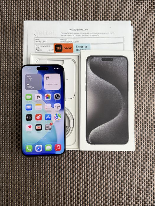 КАТО НОВ!/*ЛИЗИНГ*/ iPhone 15 Pro Max Black Titanium 256Gb 36М Гаранци
