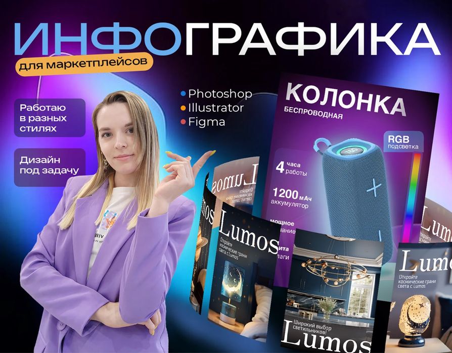 Графический дизайнер | дизайнер | Баннеры | Логотипы | Инфографика |