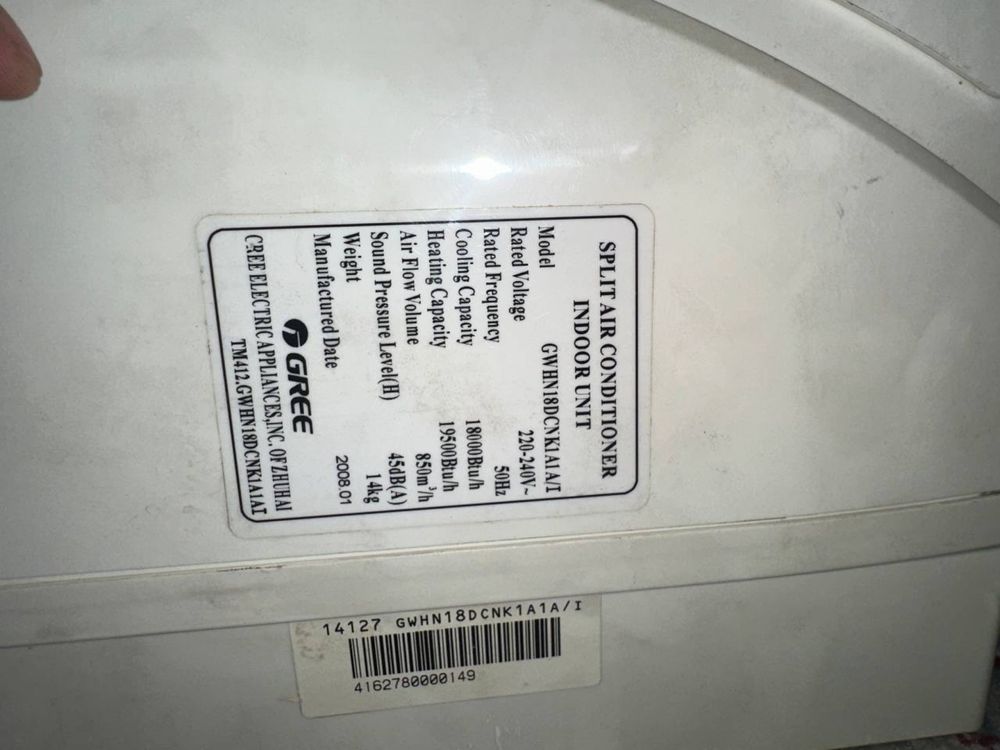 Gree 18 BTU Konditsioner — Zima/Leto, Holati yaxshi