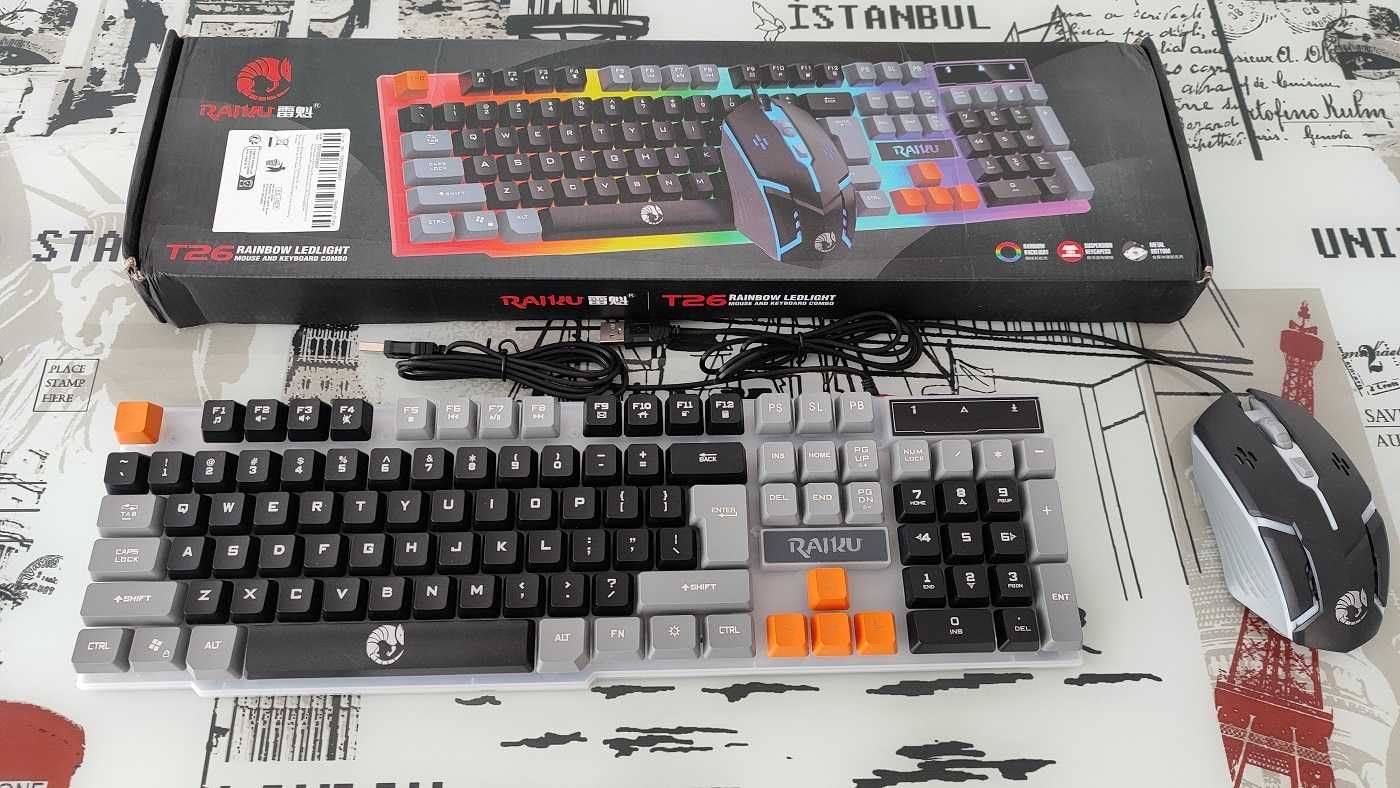 Геймърска RGB механична клавиатура и мишка Raiku T26 комплект
