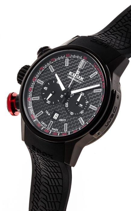 Edox Chronorally Black Dial Men's