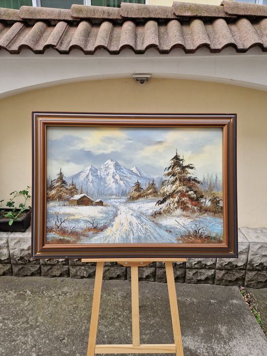 Уникална антикварна авторска картина масло върху платно