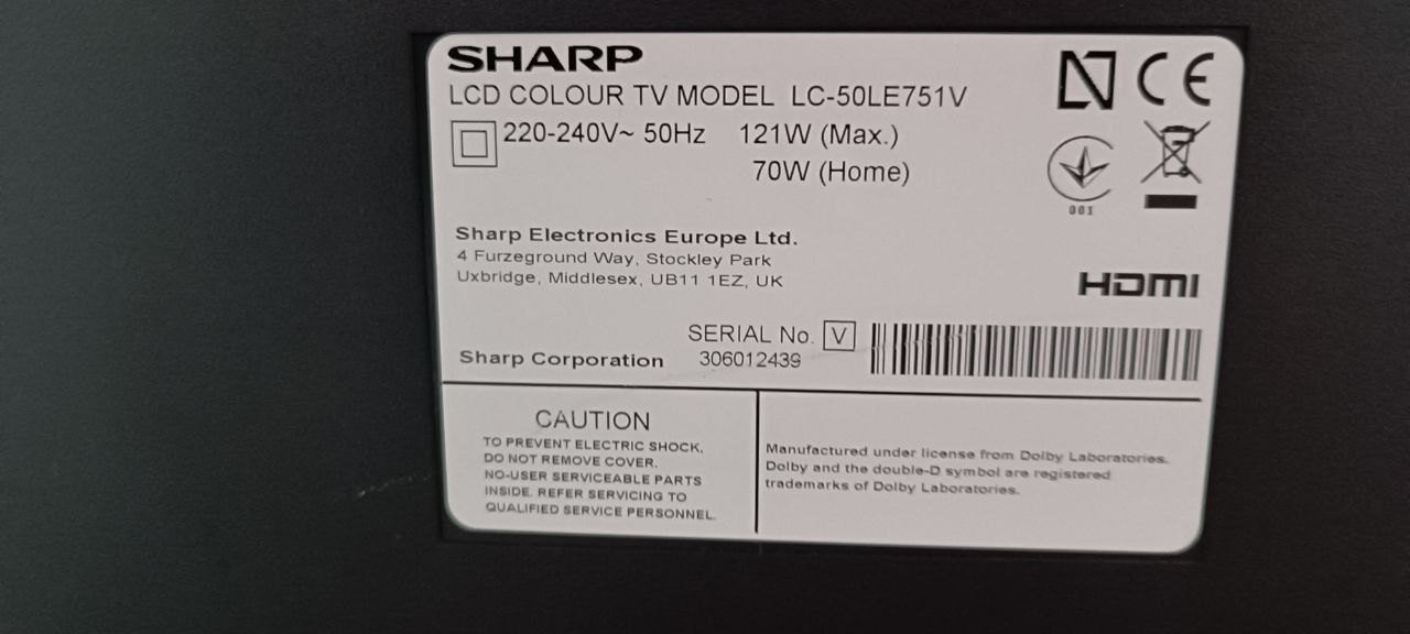 Smart tv SHARP LC-50LE751V