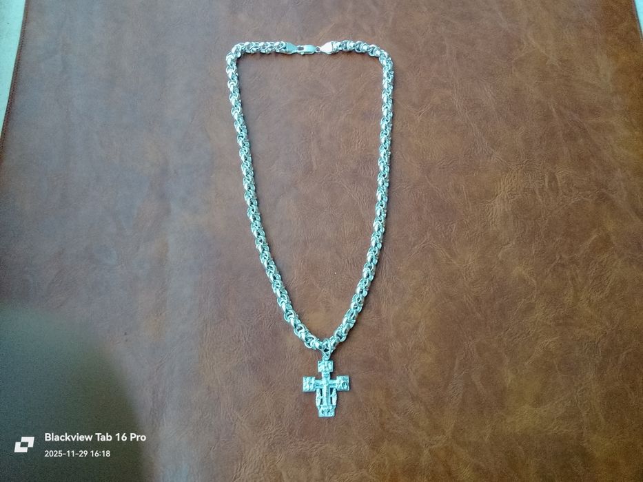 Сребърен Синджир със Кръст-90грама.