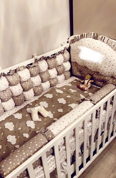 Patut copii Nido fag+Saltea ortopedica cocos plus+bara protectie