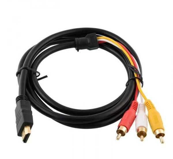 Кабел преходен, HDMI(м), 3xRCA(м), 1,5m