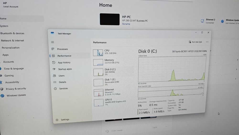 Calculator Office HP 290g3 ,Intel G5400 sursa gold barebone