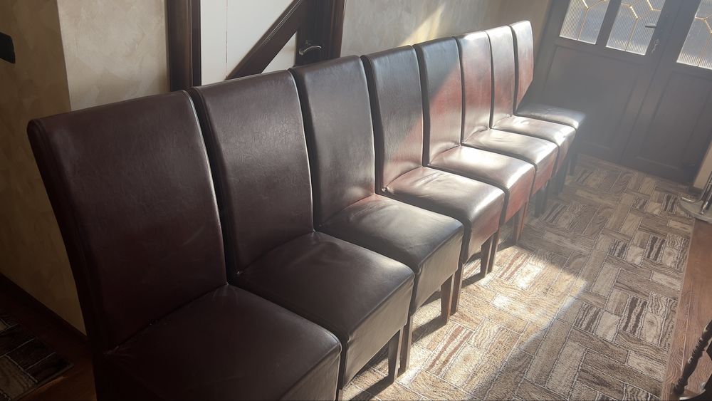 Scaune piele naturala 8 buc