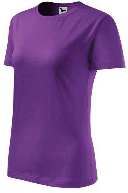 Tricou classic pentru femei, 100% Bumbac, Violet, XS - 40 lei
