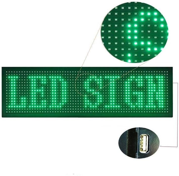 Panou Led de Exterior Programabil/Reclama Luminoasa 200x40 VERDE