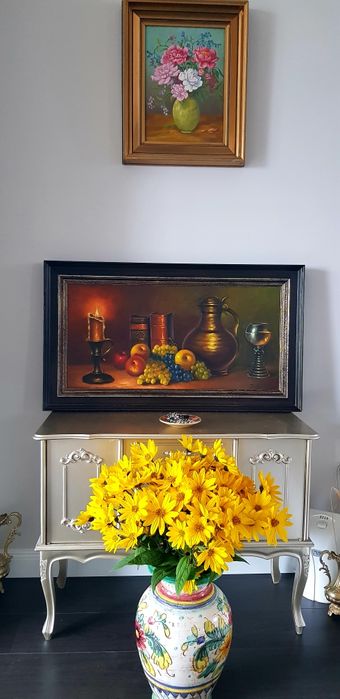 Tablou vechi pictură pe pânză cu semnătură