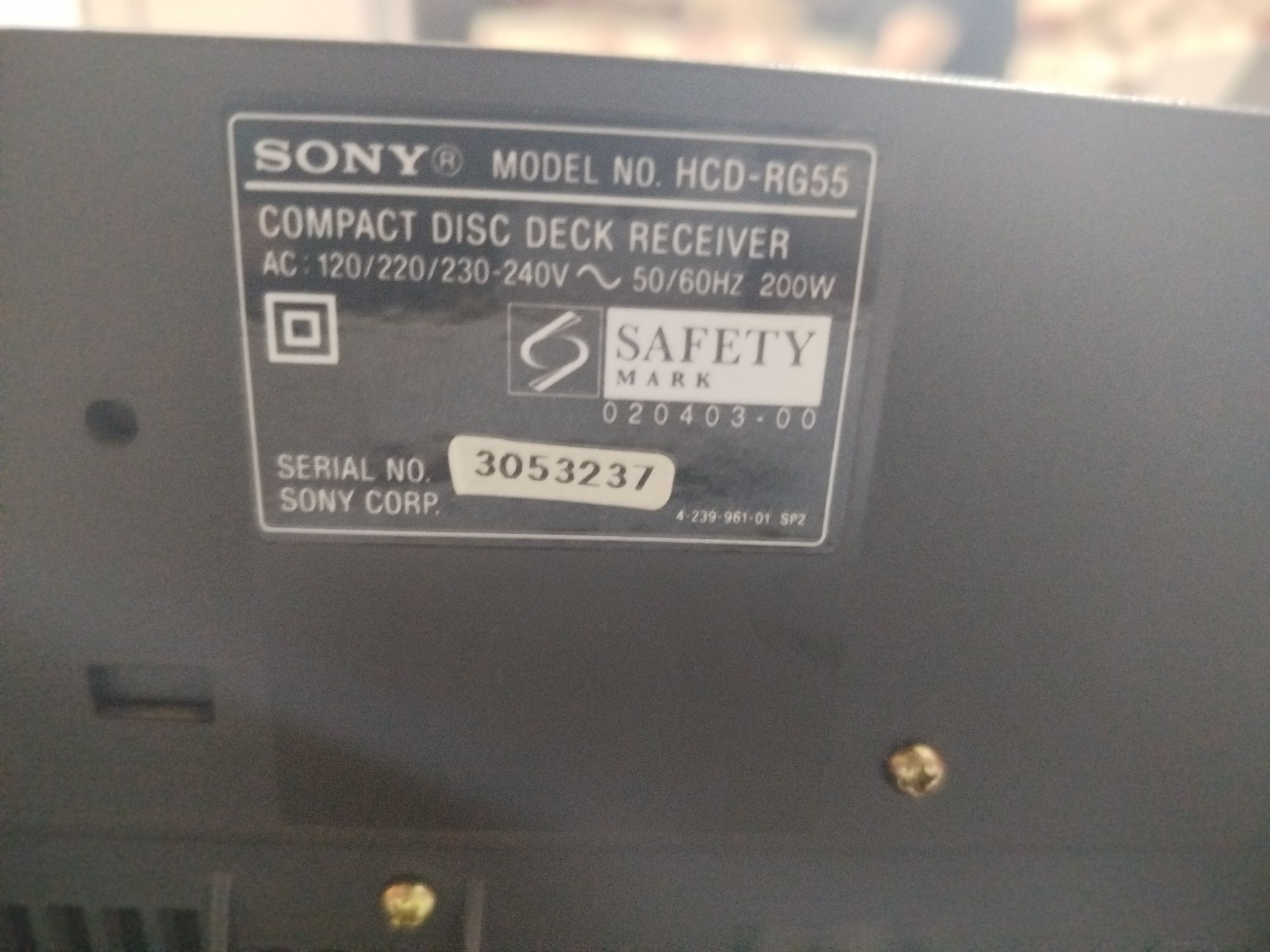 Музыкальный центр сони HcD -RG55