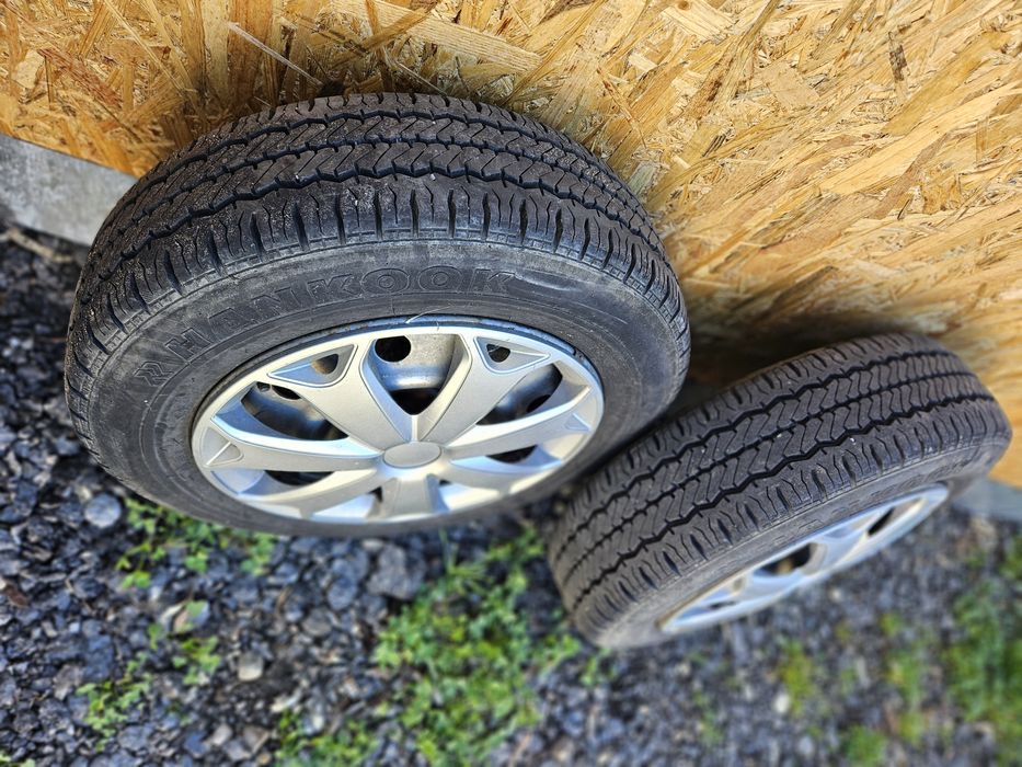 165/70/14c doua roti 5x110 remorca rulota jante echipate cu 165x70x14C