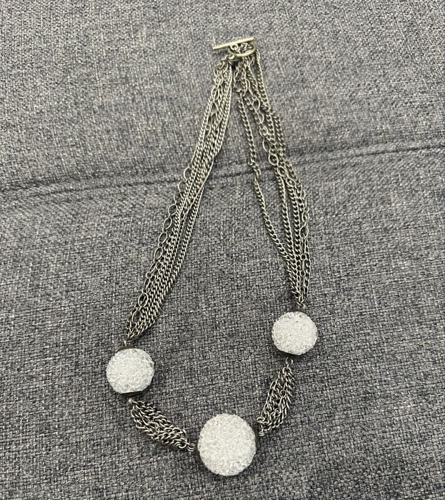 Елегантно колие от кристали и сребърна верижка на Фурла