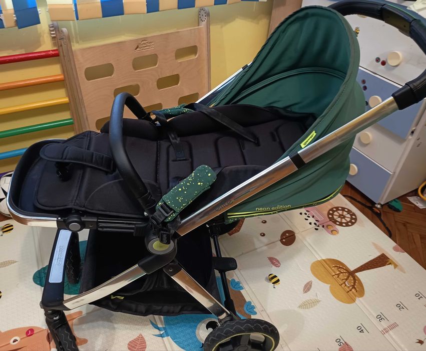 Чиполино Елит Авокадо, детска количка с три коша включени в цената.