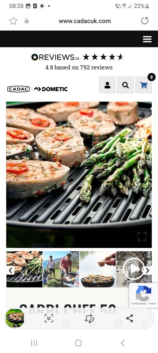 Cadac , gratar , grill,  pe gaz
SPECIFICATII TEHNICE
RECENZII
CADAC Bi