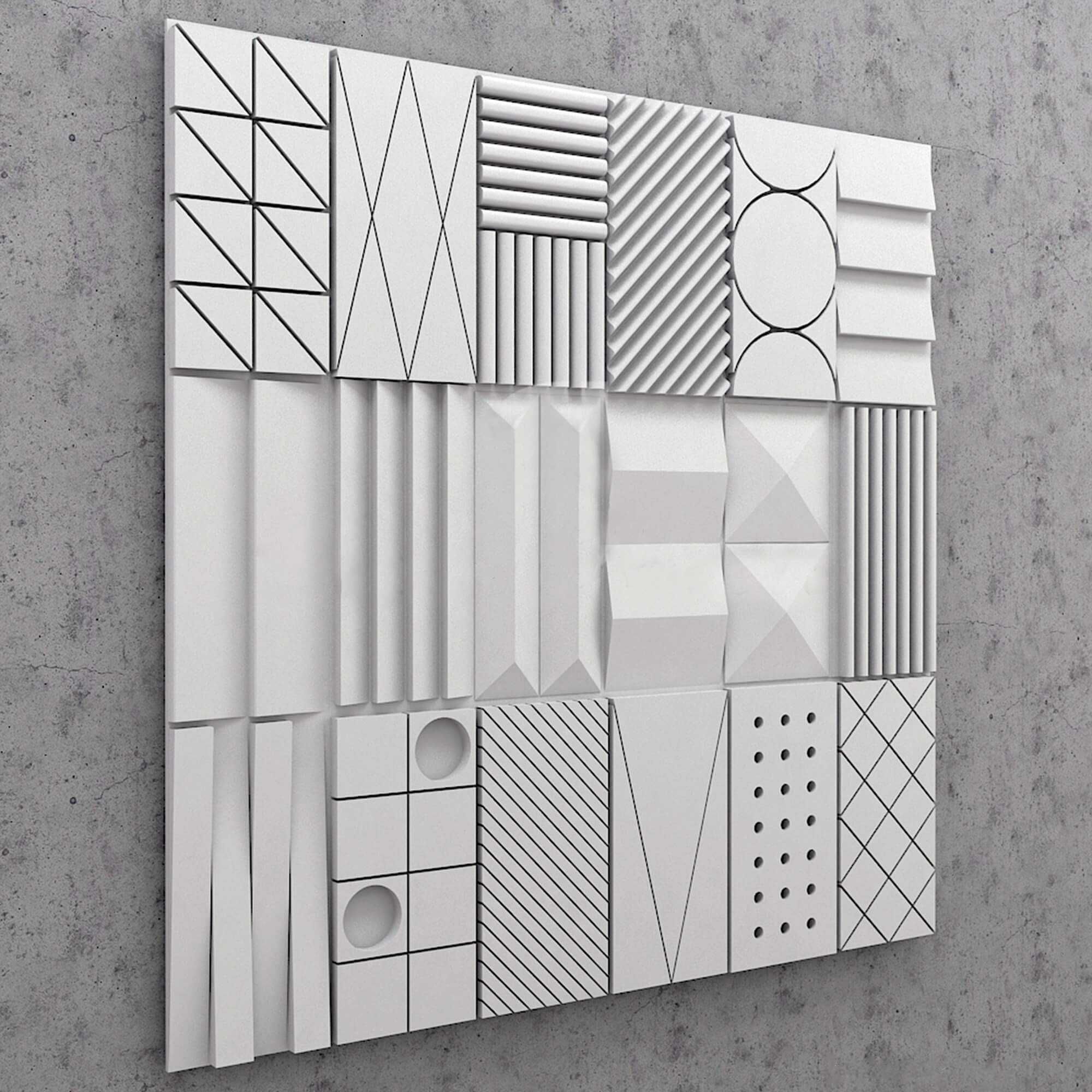 Декоративни 3D панели - 3д гипсови панели, облицовки за стени, 0082