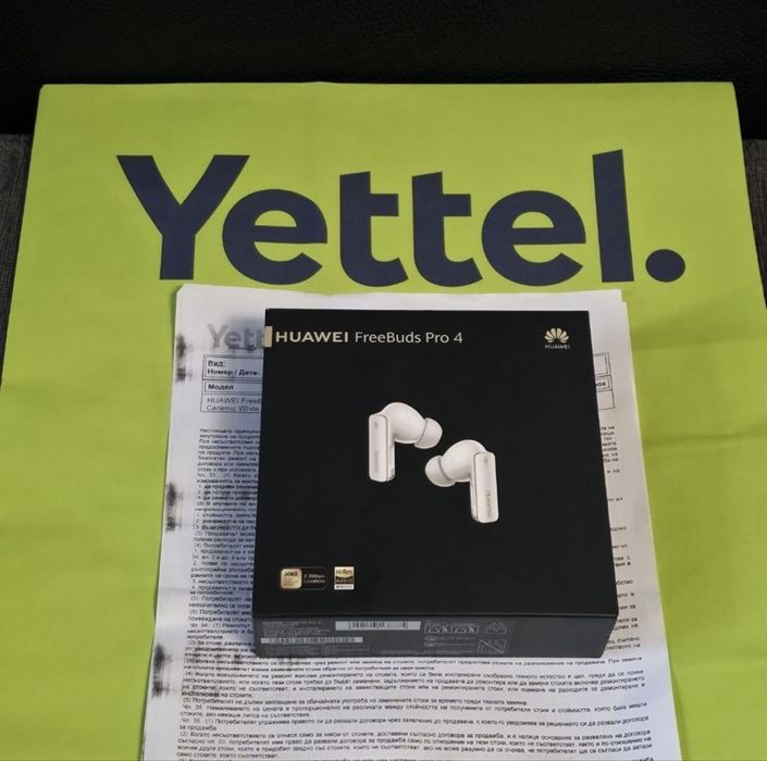 ЧИСТО НОВИ Huawei FreeBuds Pro 4 Гаранция Yettel 2027г. БЯЛ / white