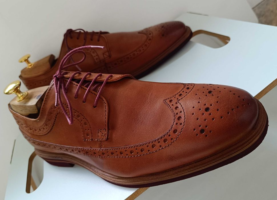 Pantofi derby 43 brogue ASOS NOU piele naturala moale