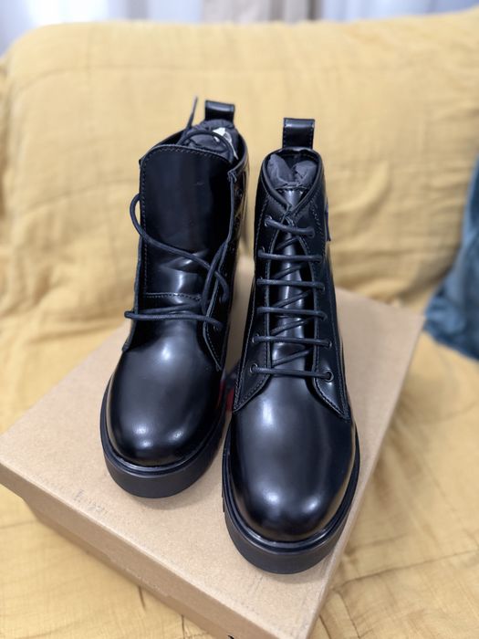 Tommy Jeans Lace-Up ghete dama din piele neagra marimea 38 noi