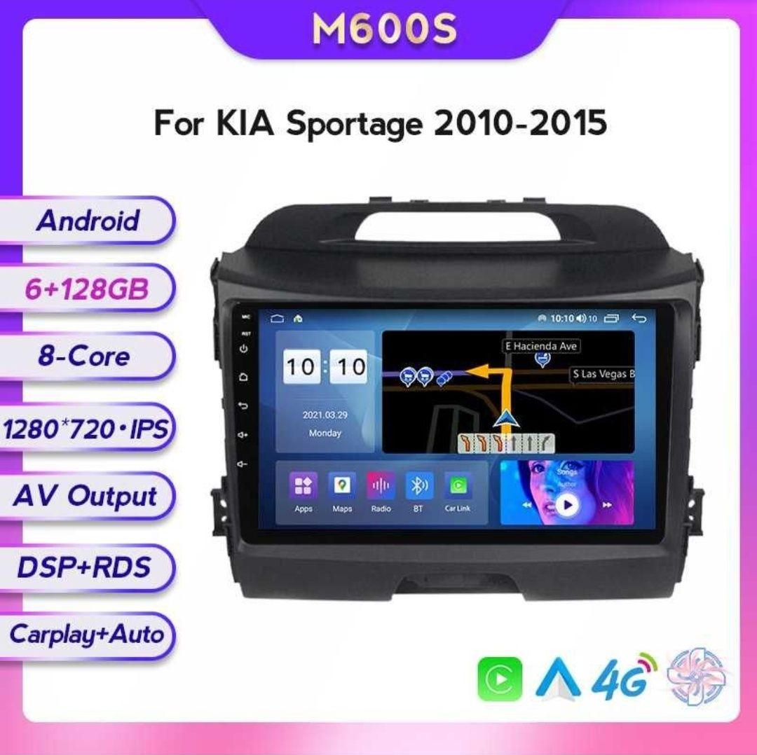 Navigatie Android 11 Kia Sportage 2011-2015 1/8Gb Waze Carplay BT GPS