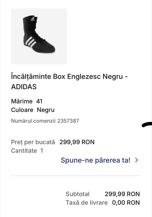 Vând ghete de box Adidas negre – mărimea 41 (ca noi)